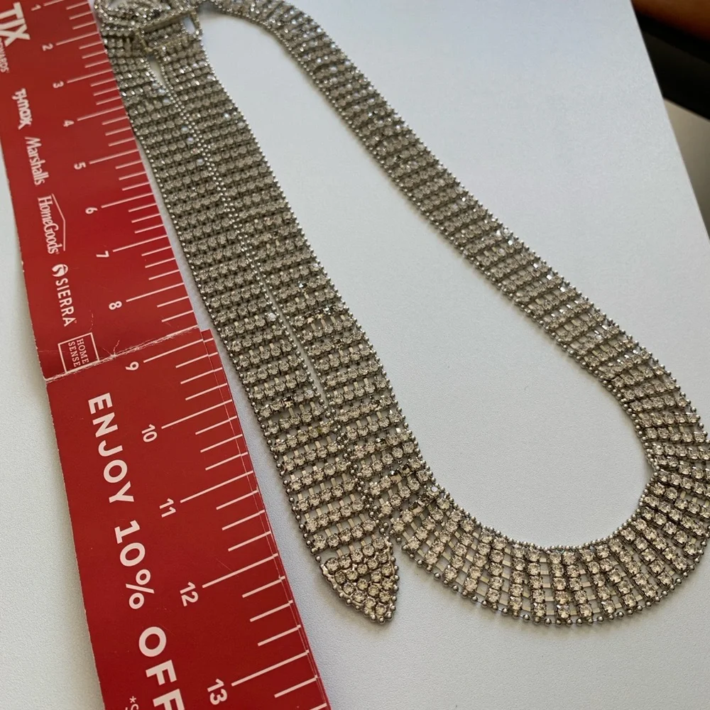 Vintage Silver Rhinestone Belt 40”
